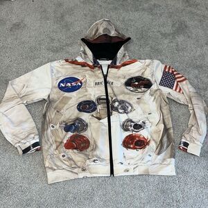 NASA Graphic Hooded Hoodie Space suit print bricker Apollo 11 Sweatshirt 3XL